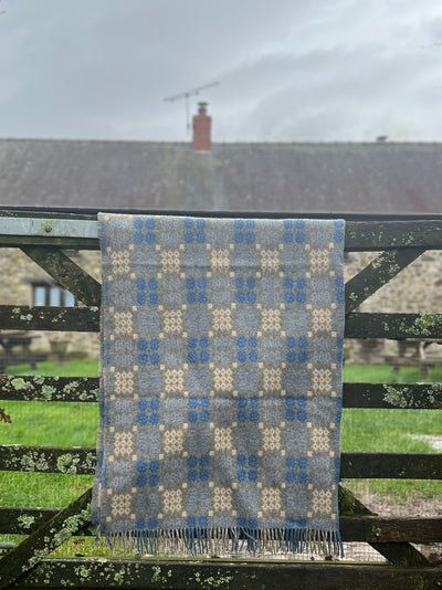 Welsh Tapestry Throw - Llwyd, Glas & Gwrid