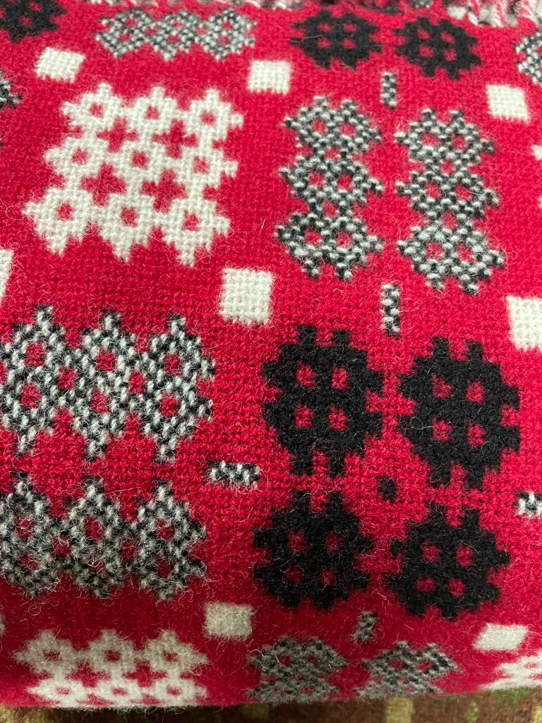 Welsh Tapestry Cushion – Côch, Gwyn & Du