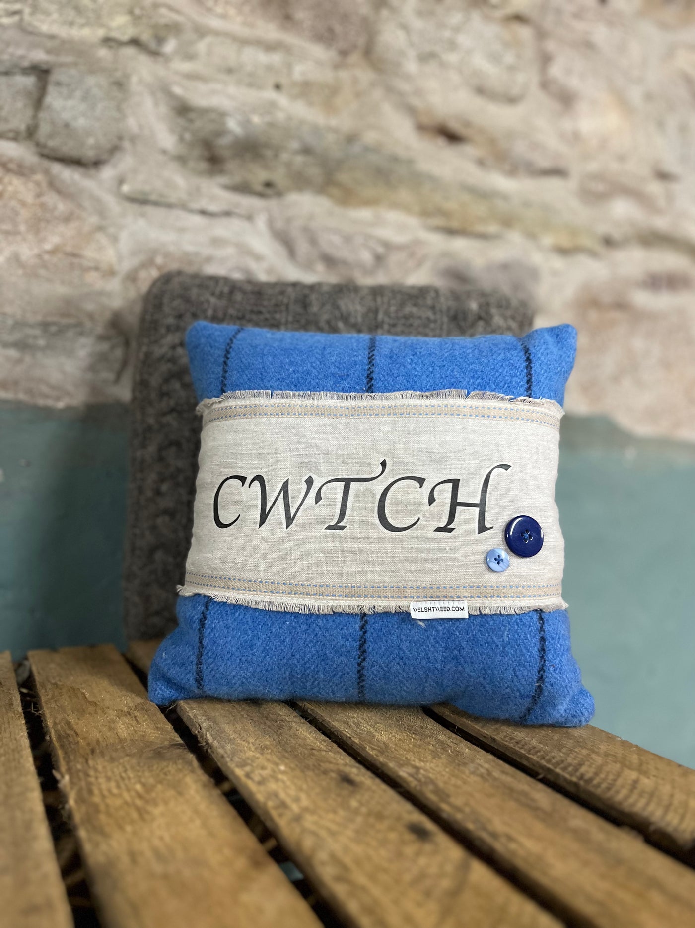 Striking Blue Cwtch Cushion