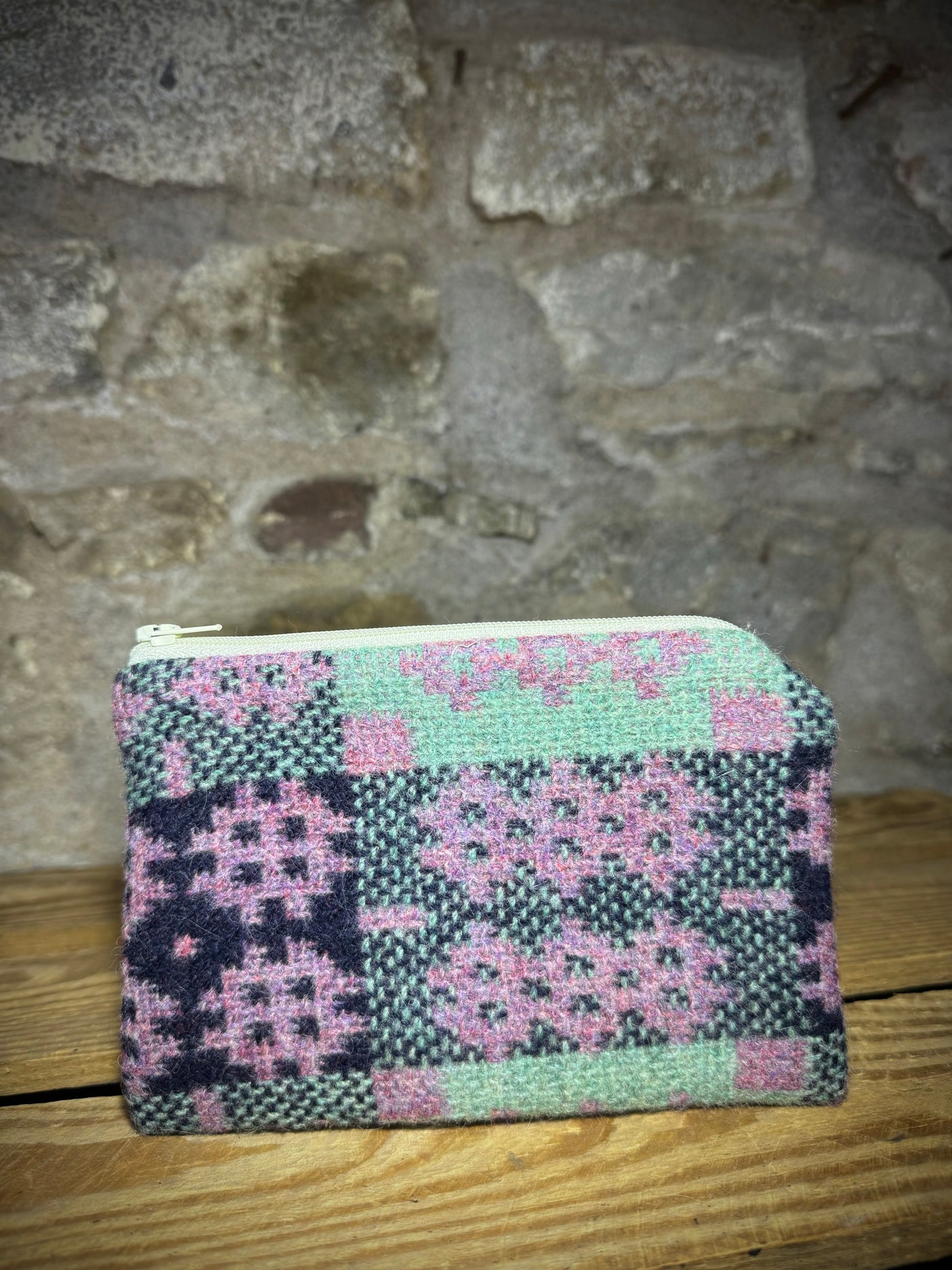 Welsh Tapestry Coin Purse - Porffor, Gwyrdd & Glas