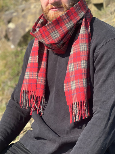 Red tartan Woollen Scarf