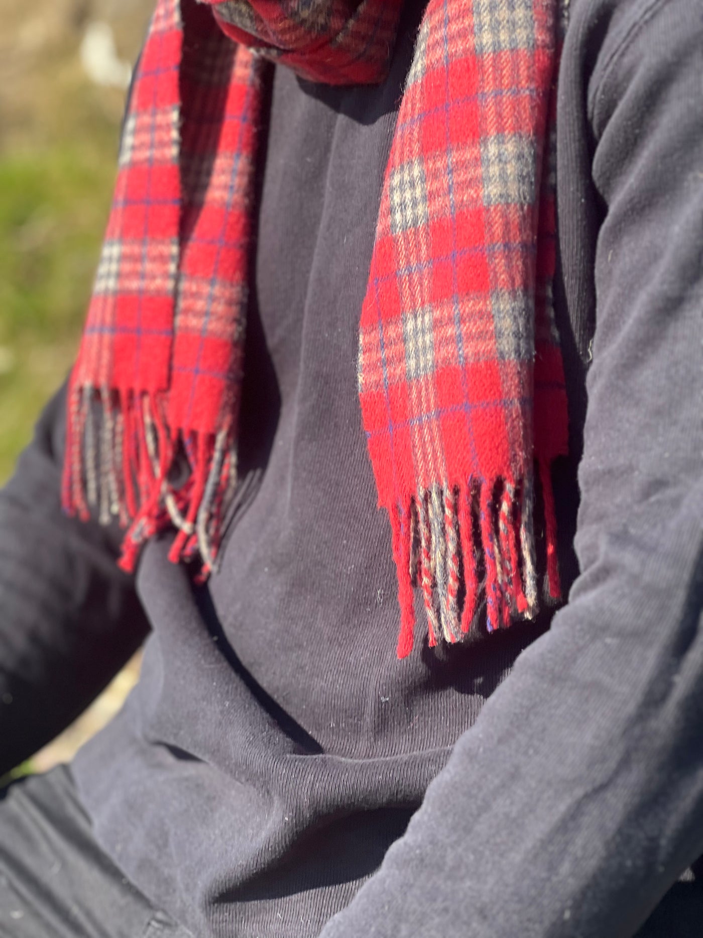 Red tartan Woollen Scarf