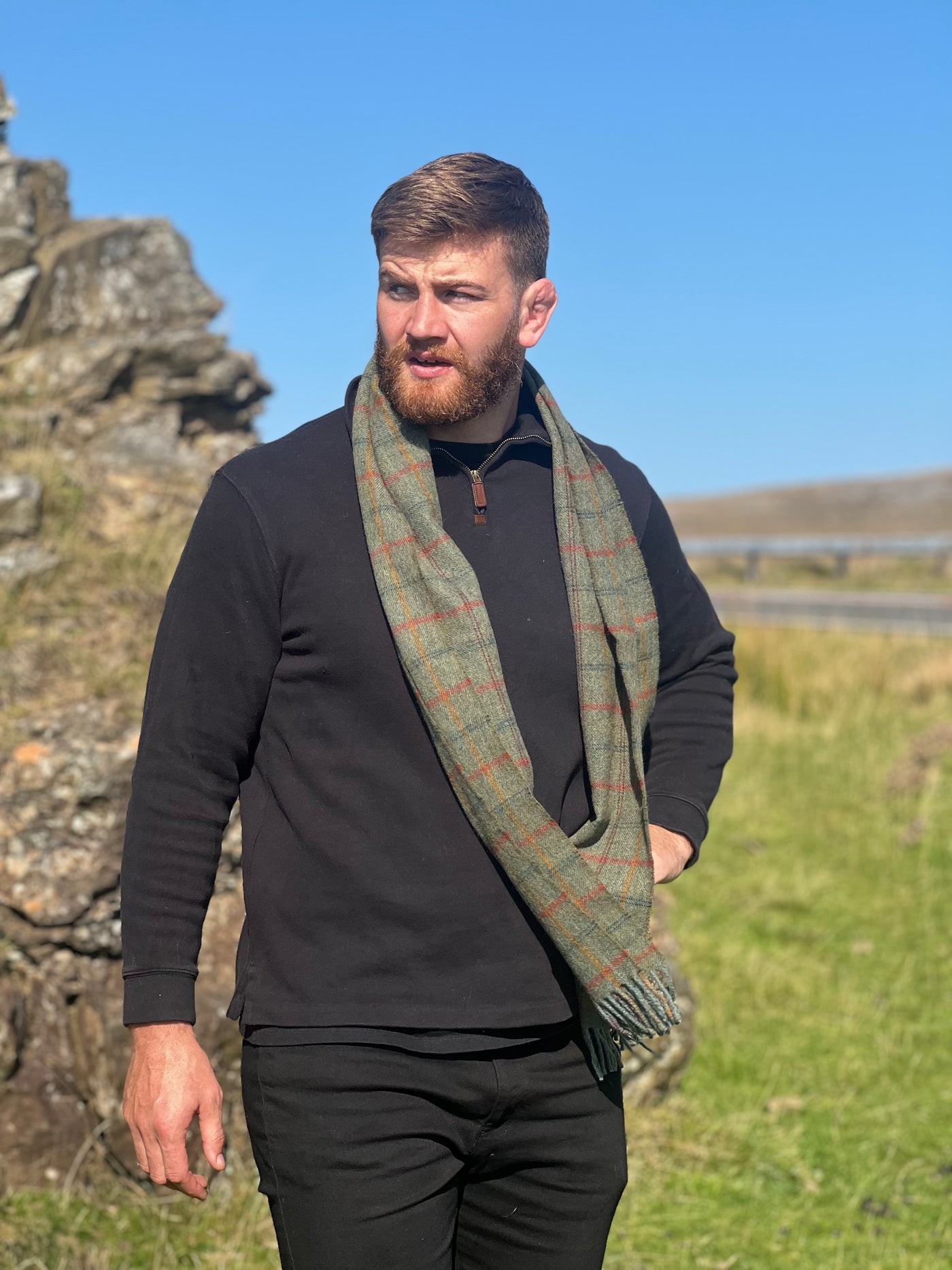 Green tartan Woollen Scarf