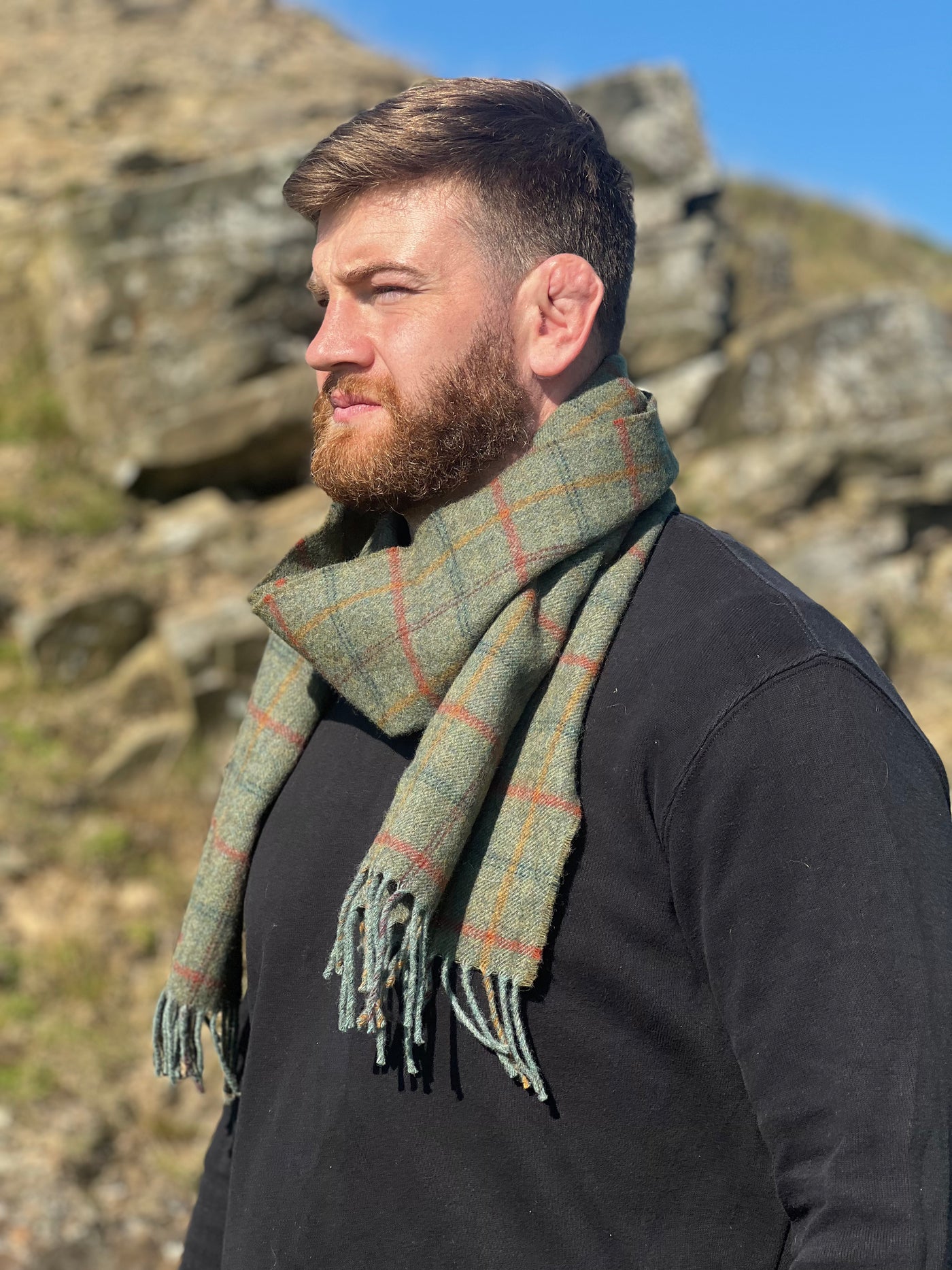 Green tartan Woollen Scarf