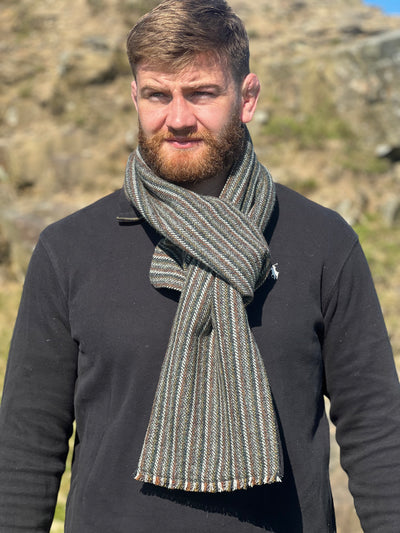 Brown striped Woollen Scarf