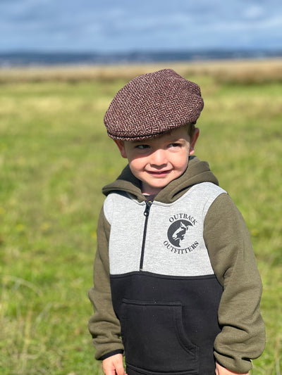 Child's Red Herringbone Cap