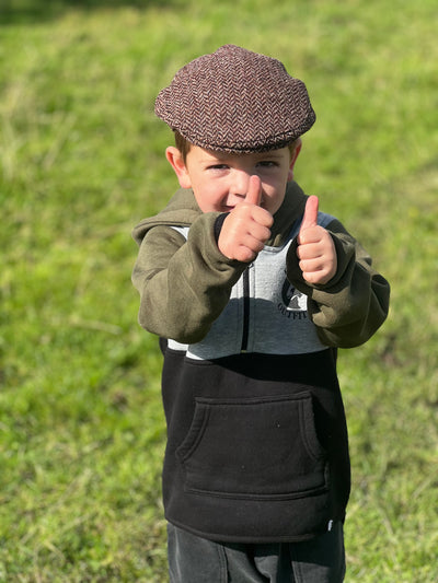 Child's Red Herringbone Cap