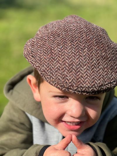 Child's Red Herringbone Cap