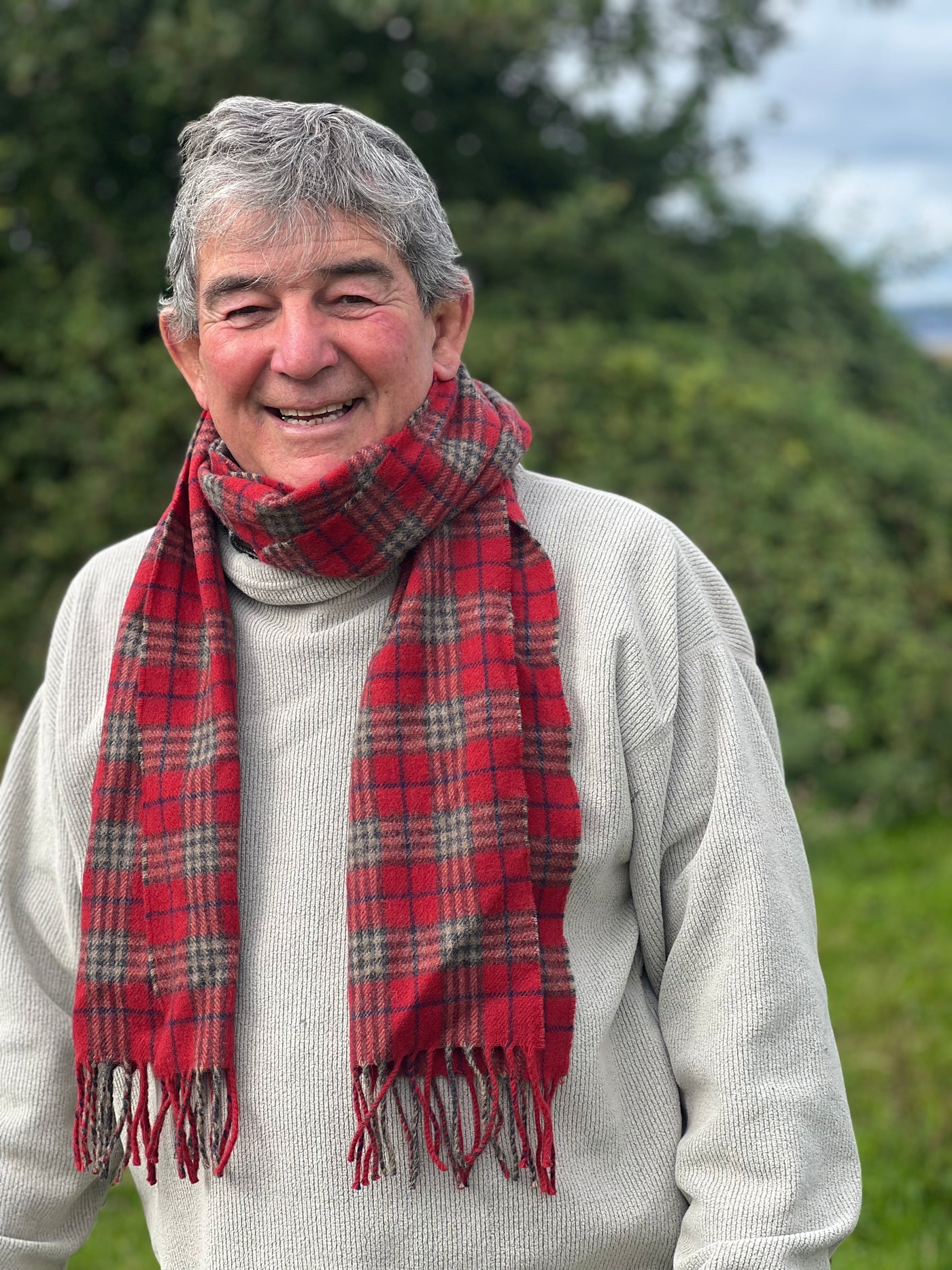 Red tartan Woollen Scarf