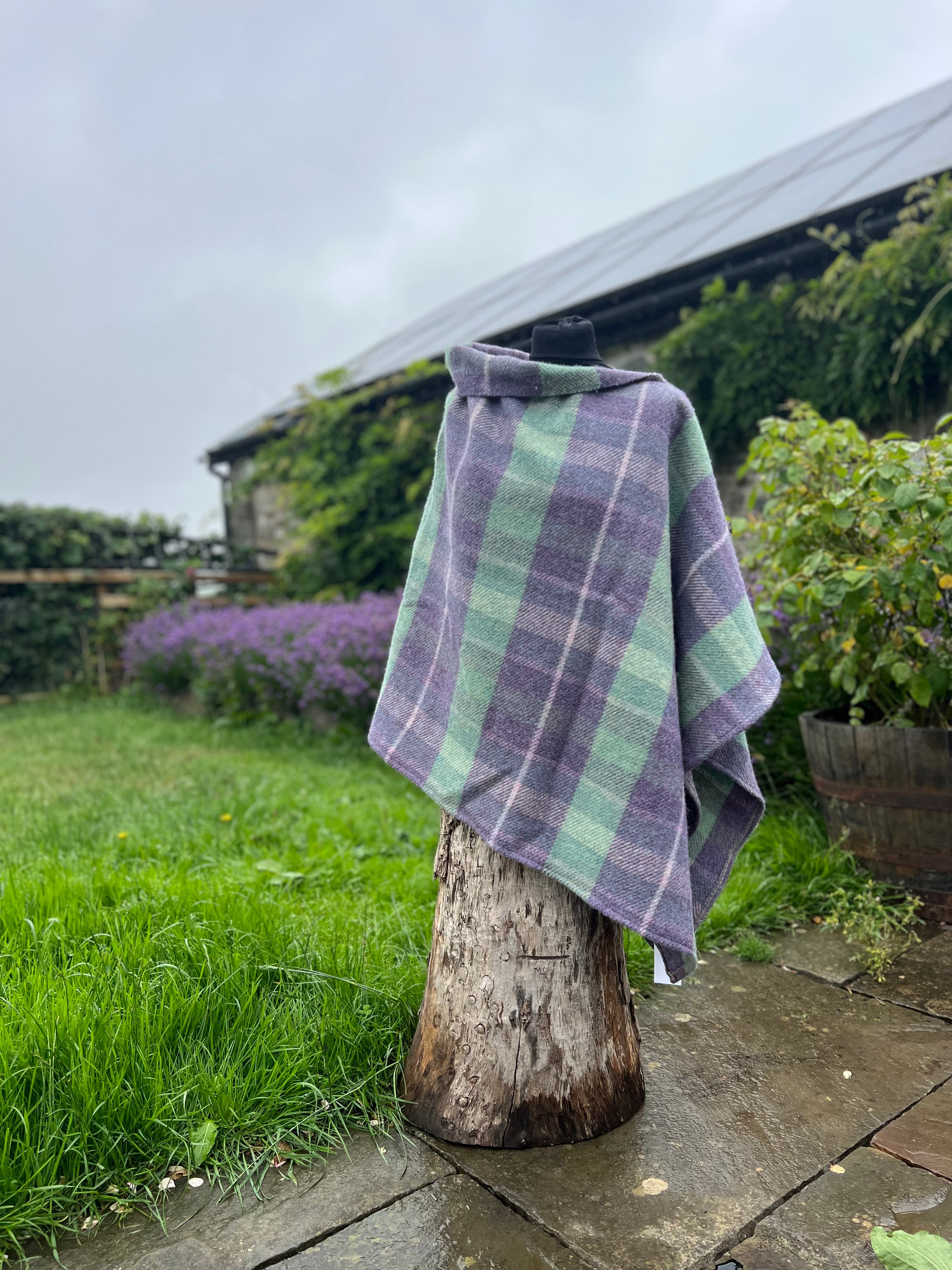 Rhosmari Wool Poncho Welsh Tweed