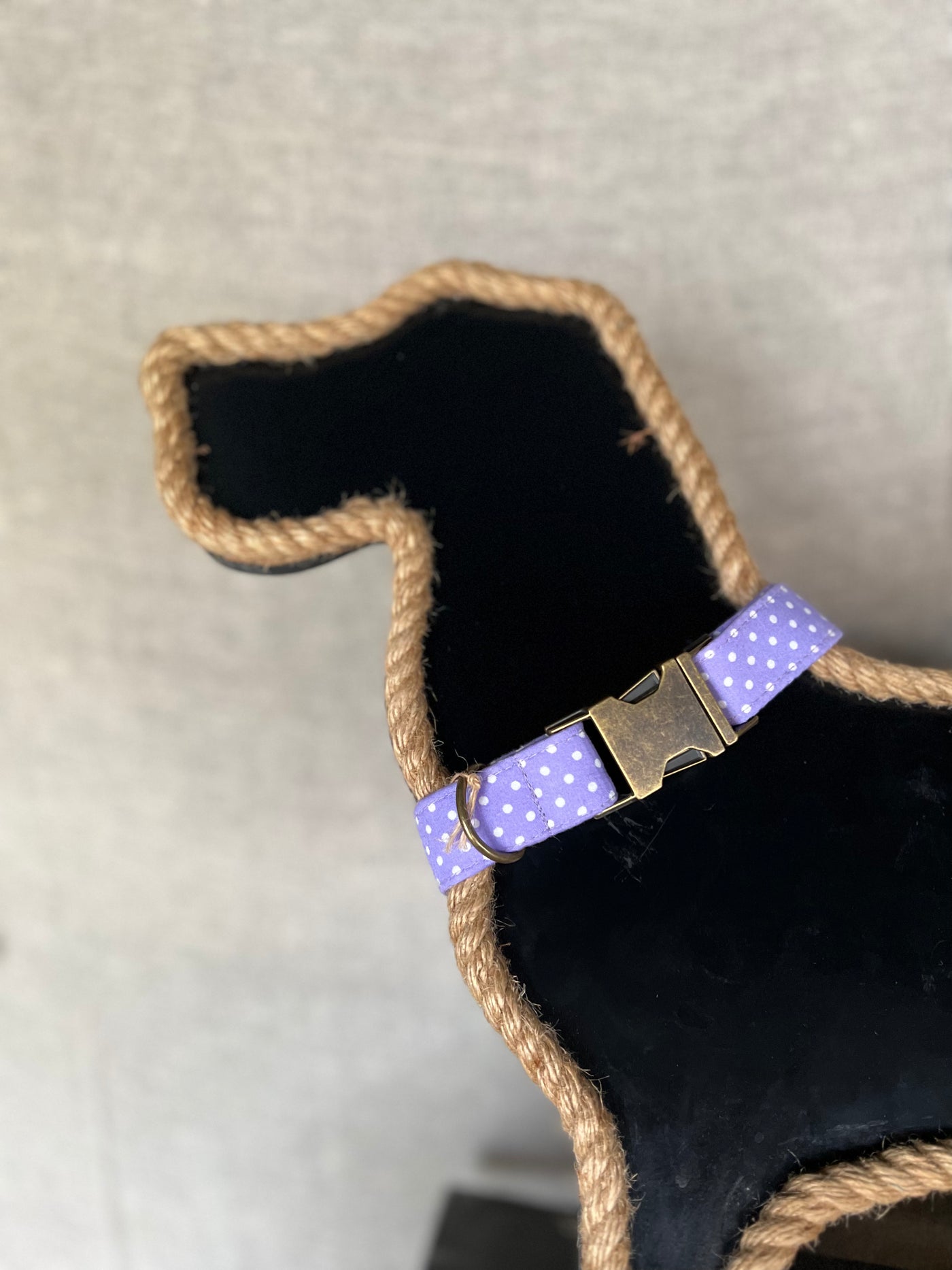 Welsh Tweed Polka Dot Dog Collar - Lilac
