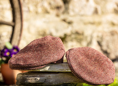 Child's Red Herringbone Cap