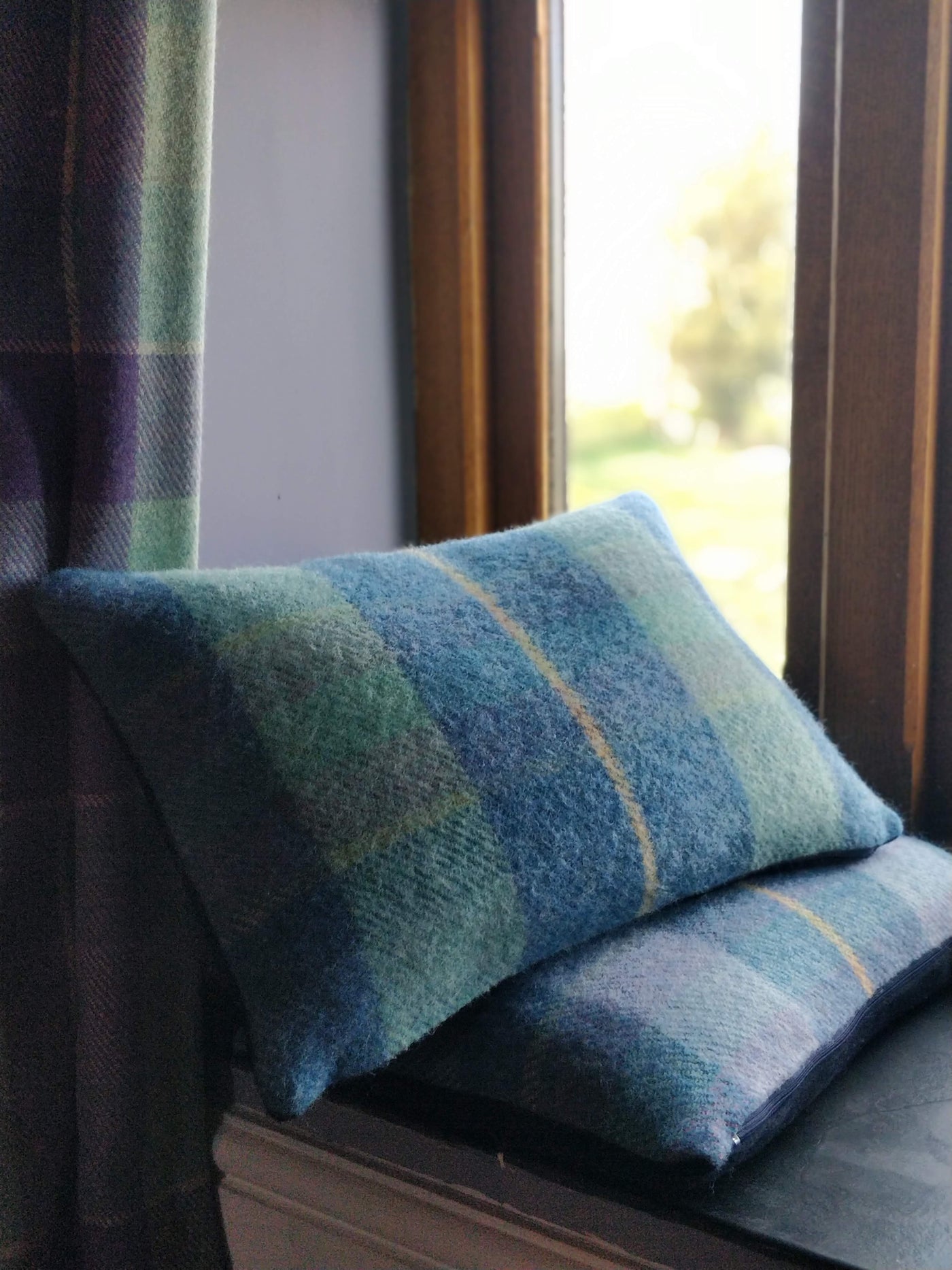 Welsh Tweed Pastel Cushion – Cornflower