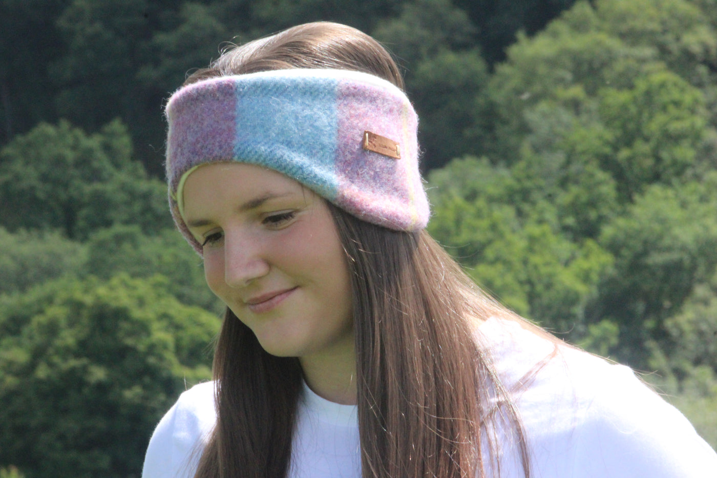 Pink and Blue Headband and Neck Warmer Set